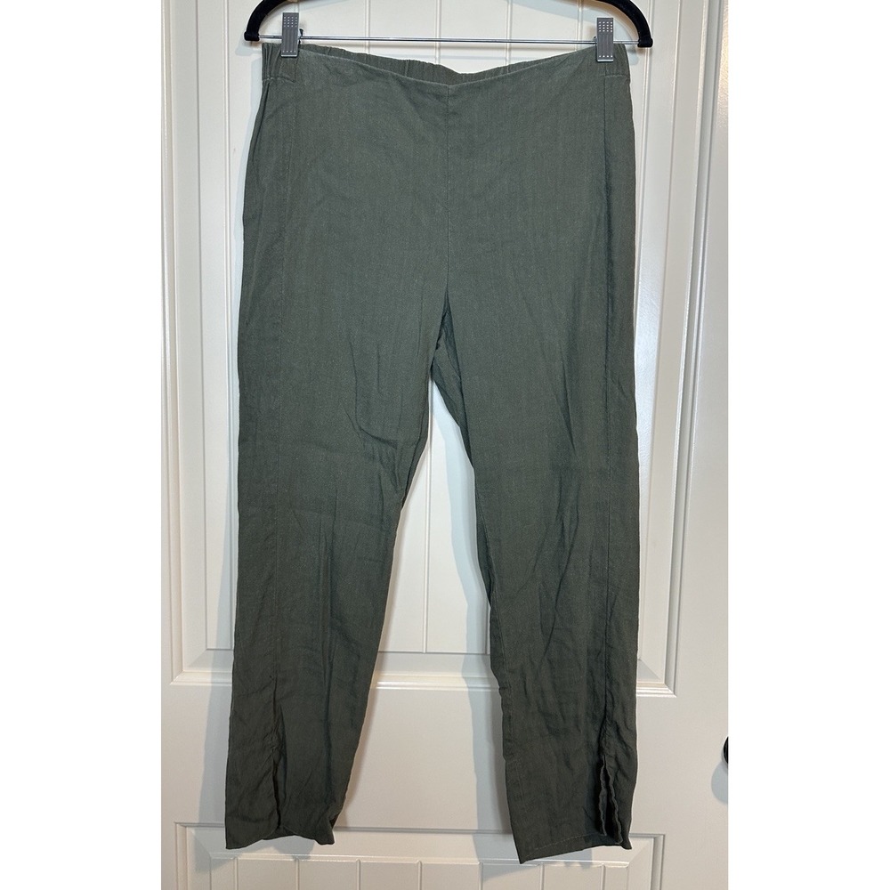 J Jill Pants green Linen blend Crop Pants‎ Career Casual Office Coastal sz S